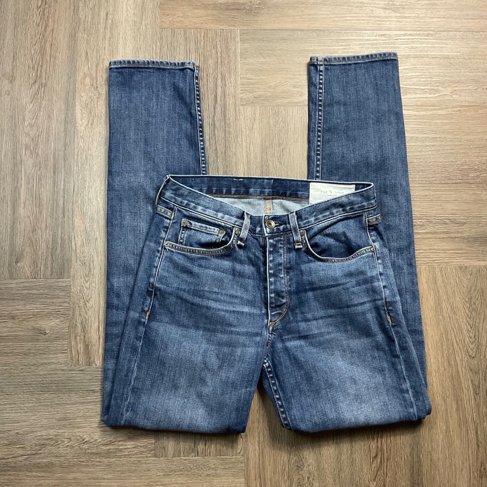 Rag & Bone Fit 2 Slim Jeans Throop Womens 29 Medium Wash Blue M1223K510THP USA